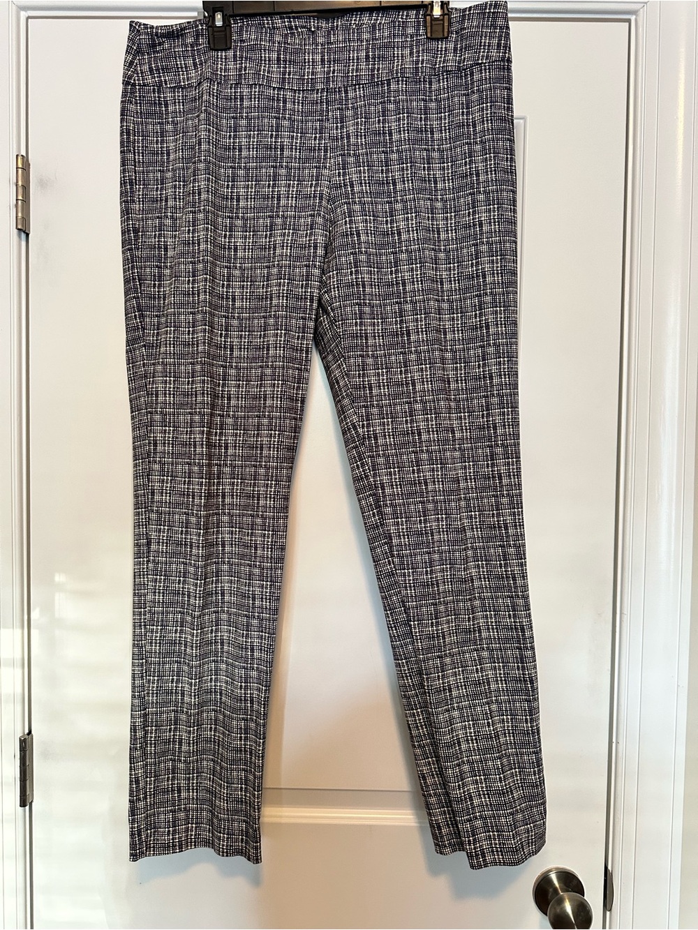 New Directions Navy & White Straight-Leg Pull-On Pants